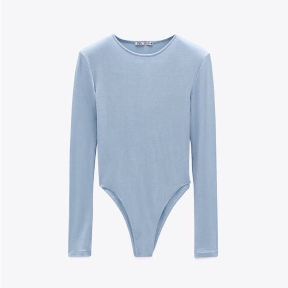 ZARA Baby Blue Knit Bodysuit